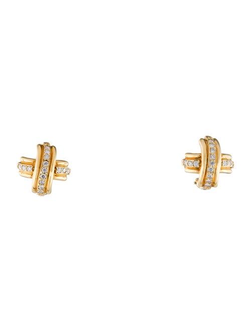 Tiffany & Co. 18K Diamond X Earclips
