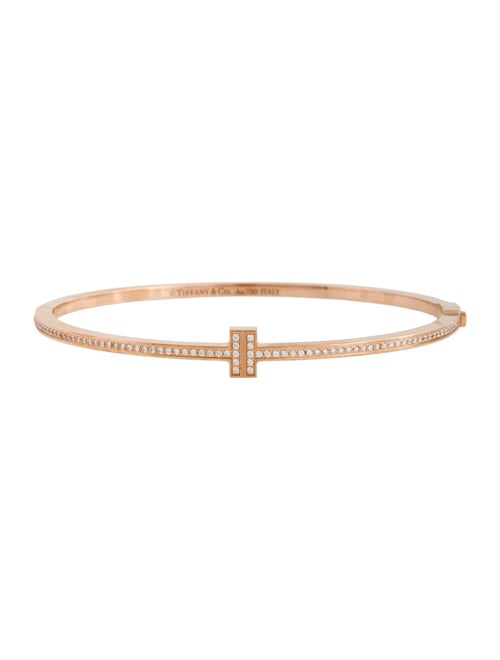 Tiffany & Co. 18K Diamond Hinged Wire Bangle Bracelet