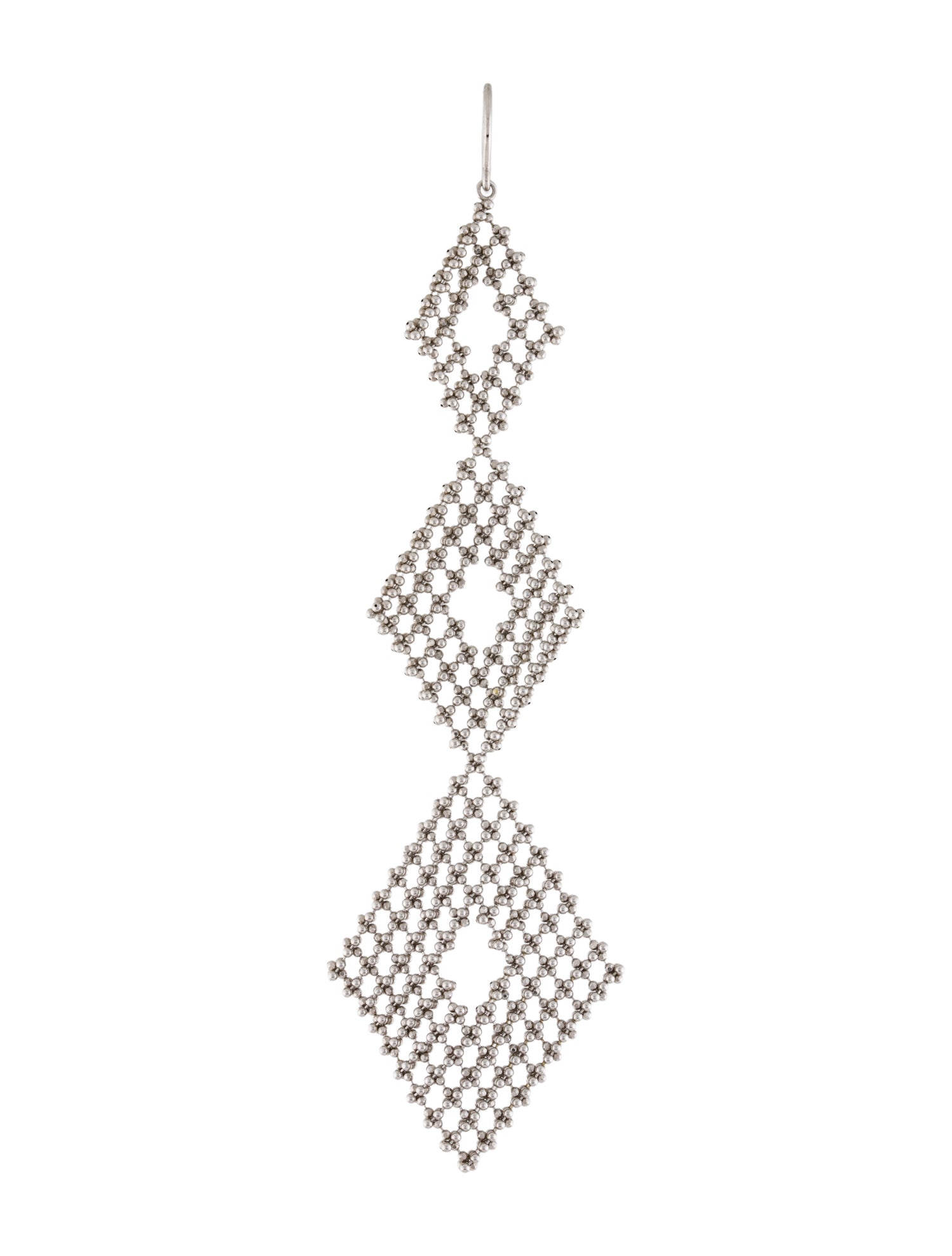 Tiffany & Co. 18K Beaded Mesh Drop Single Earring