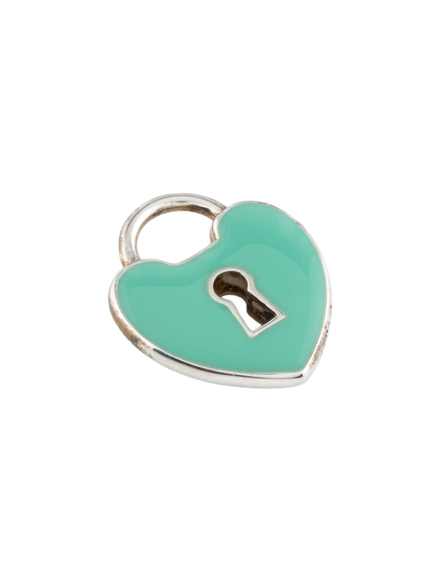 Tiffany & Co. Enamel Heart Lock Charm Pendant