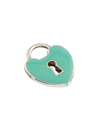 Tiffany & Co. Enamel Heart Lock Charm Pendant