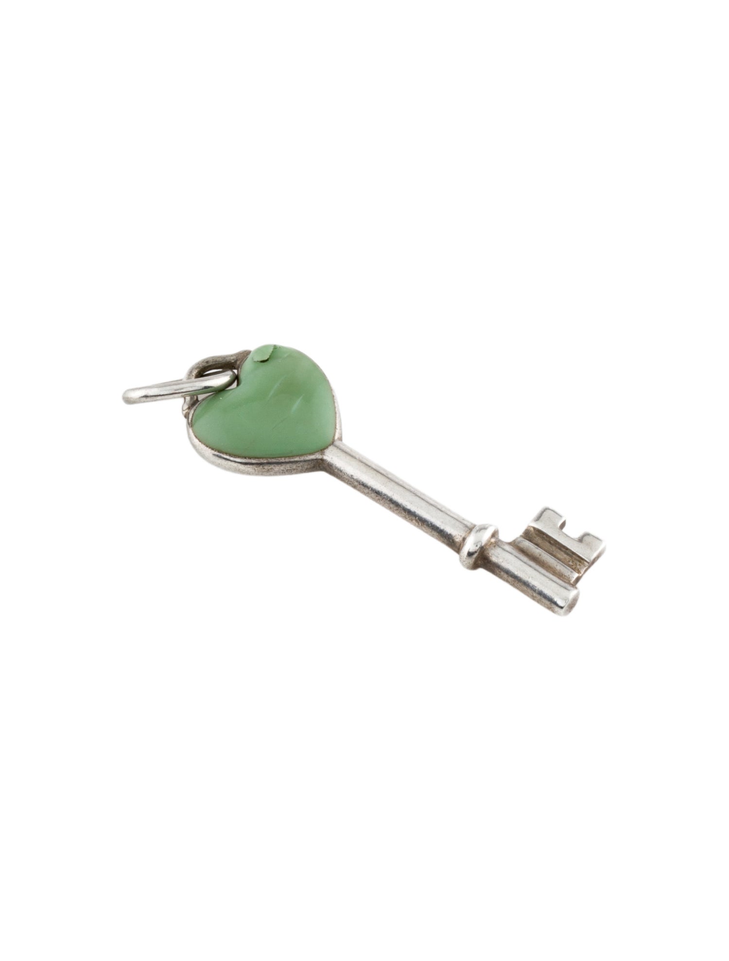 Tiffany & Co. Enamel Heart Key Charm Pendant