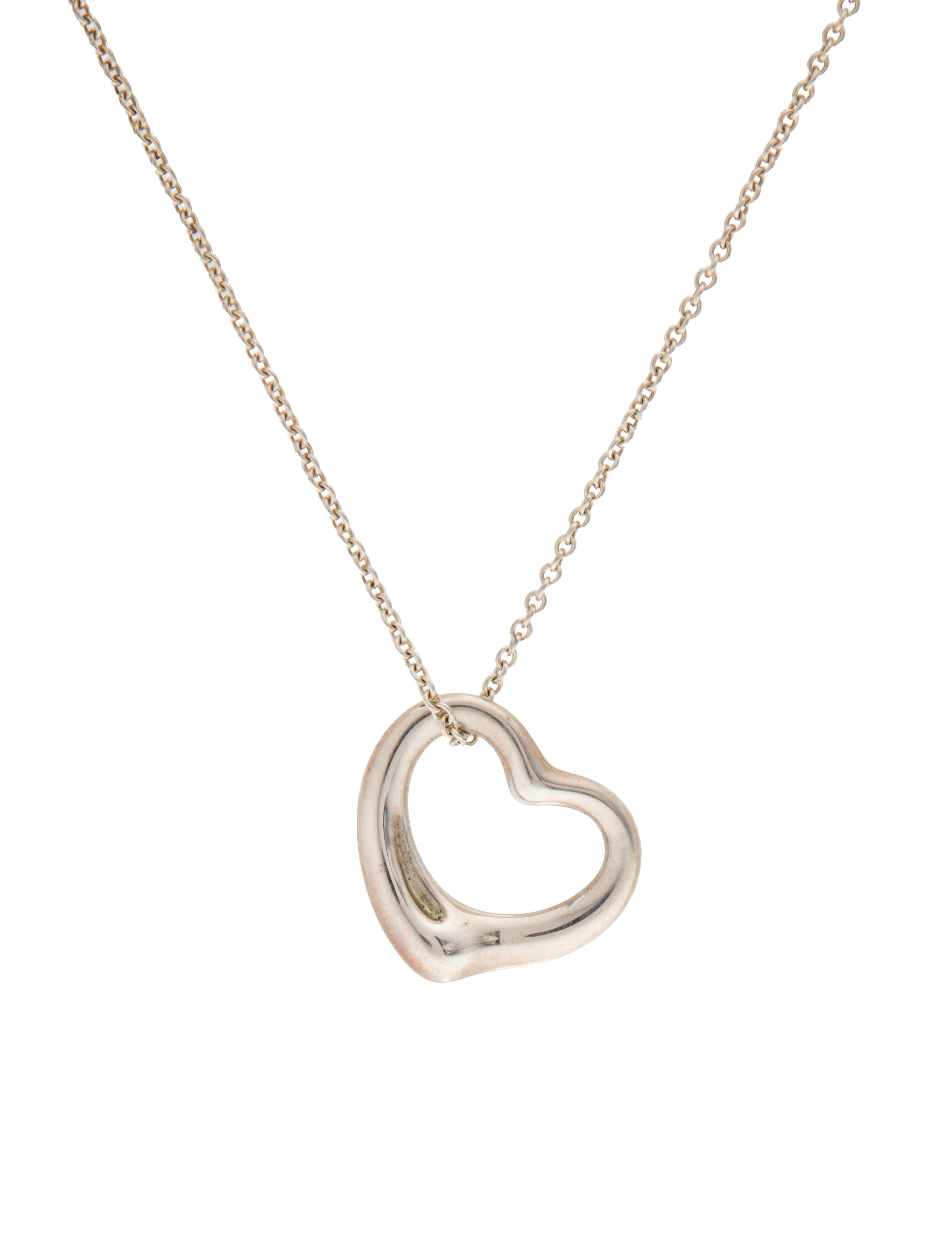 Tiffany & Co. Open Heart Pendant Necklace