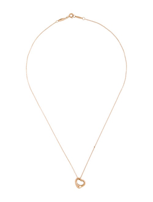Tiffany & Co. 18k Diamond Open Heart Pendant Necklace
