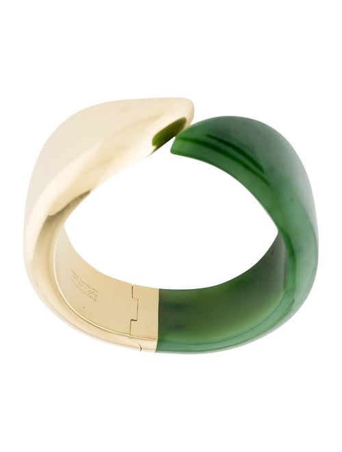 Tiffany & Co. 18K Nephrite Jade Hinged Cuff Bracelet