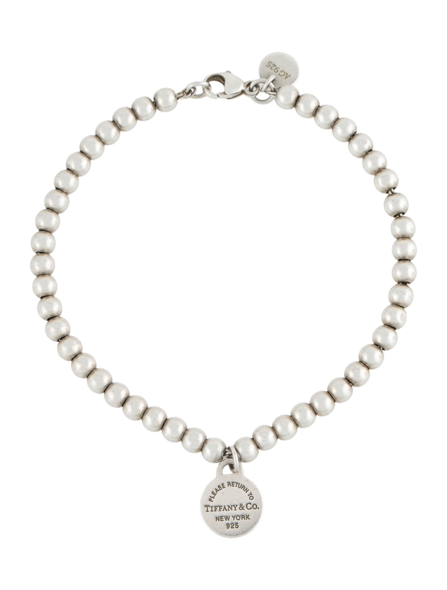 Tiffany & Co. Enamel Round Tag Bead Bracelet