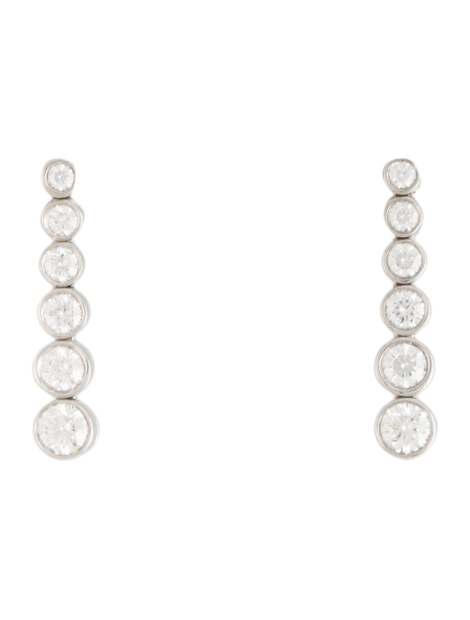 Tiffany & Co. Platinum 1.05ct Diamond Jazz Graduated Drop Earrings