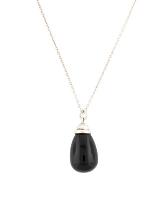 Tiffany & Co. Onyx Drop Pendant Necklace