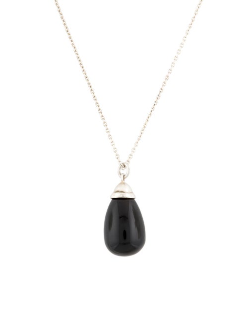 Tiffany & Co. Onyx Drop Pendant Necklace
