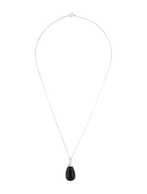 Tiffany & Co. Onyx Drop Pendant Necklace