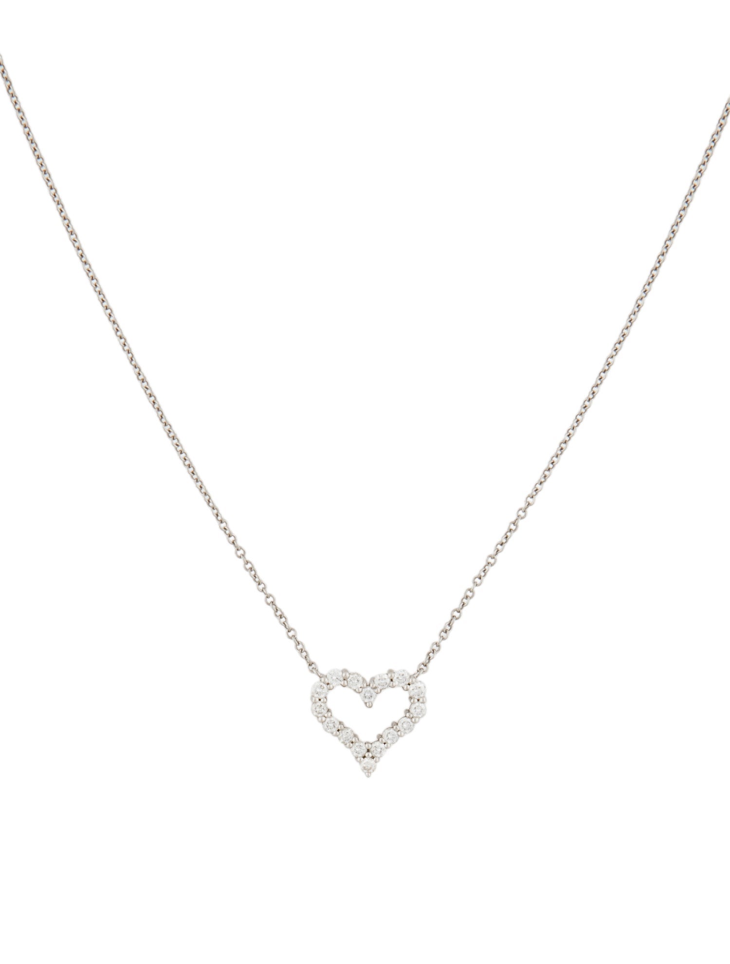 Tiffany & Co. Platinum Diamond Heart Pendant Necklace