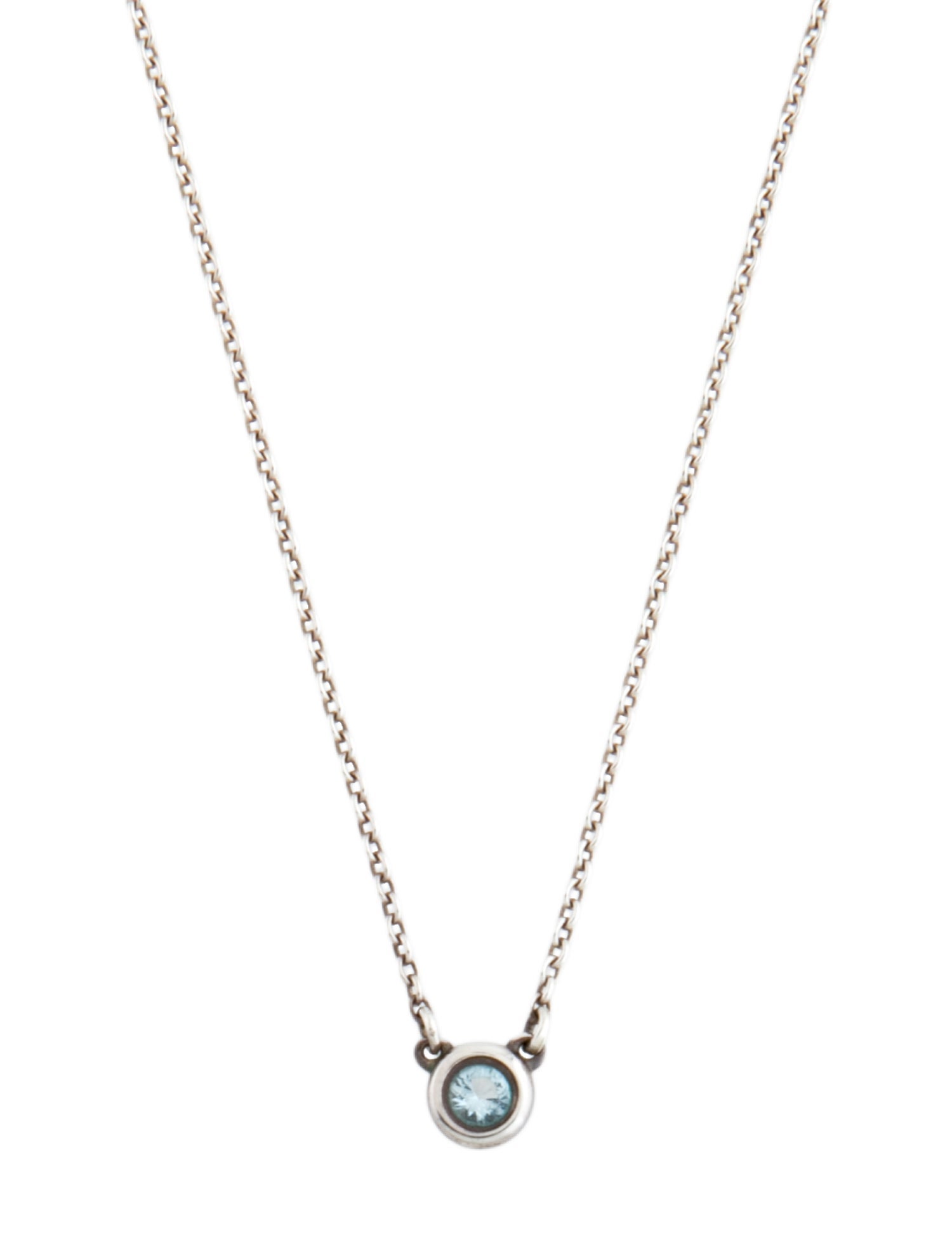 Tiffany & Co. Aquamarine Color by the Yard Pendant Necklace