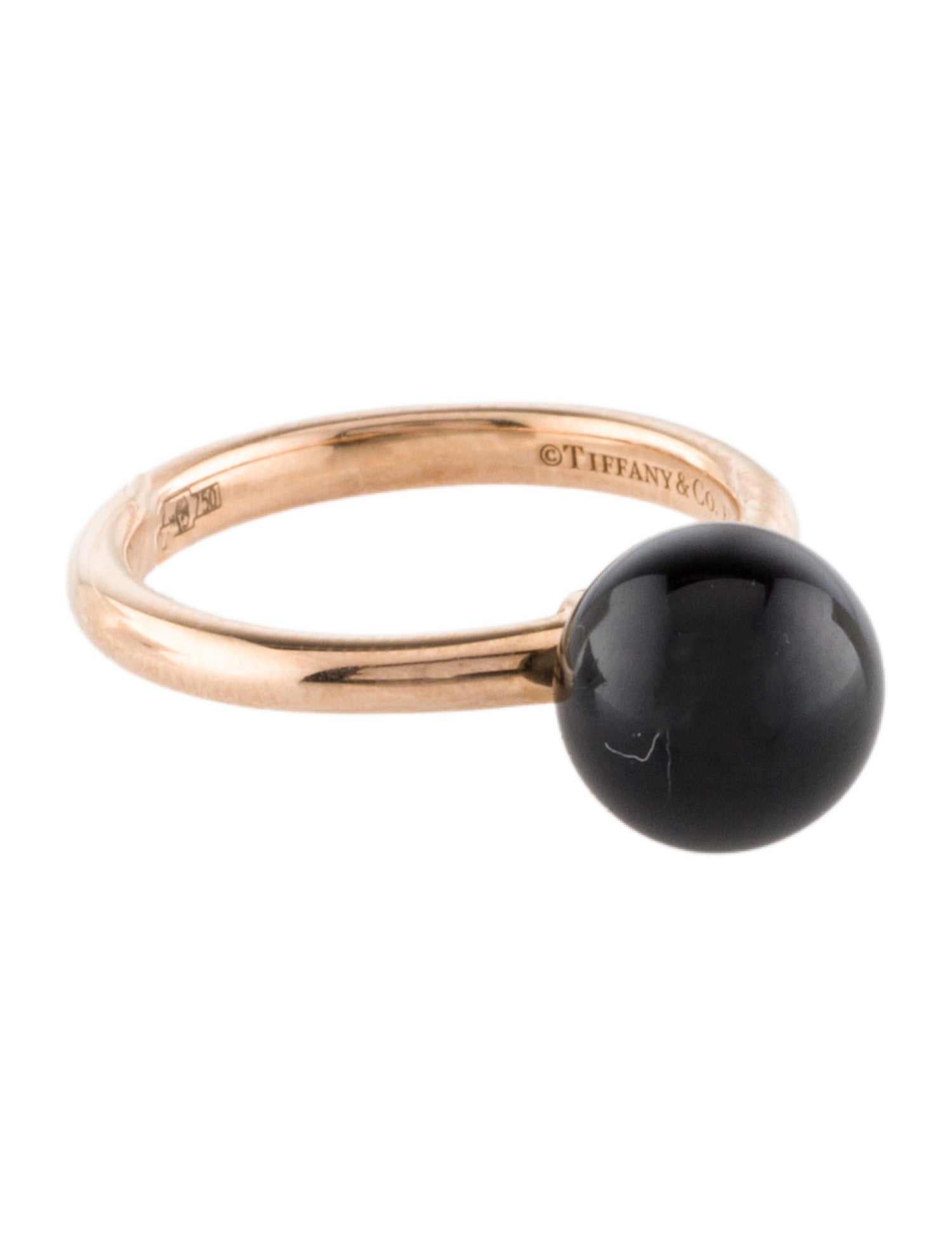 Tiffany & Co. 18K Onyx HardWear Ball Ring