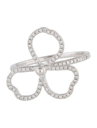 Tiffany & Co. Platinum Diamond Open Flower Ring