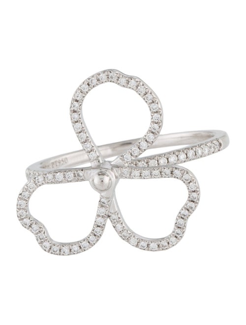 Tiffany & Co. Platinum Diamond Open Flower Ring