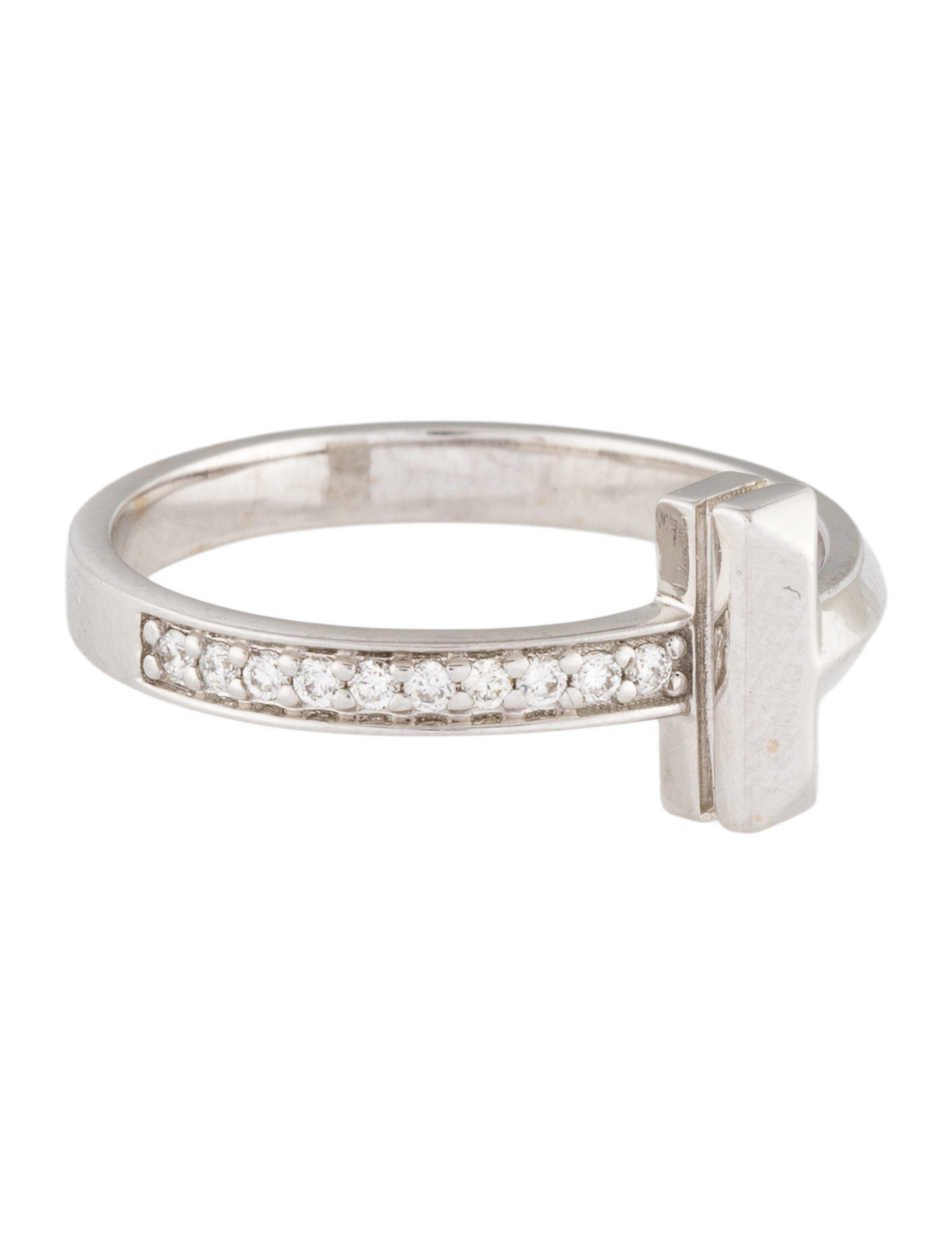 Tiffany & Co. 18K Diamond T1 Ring