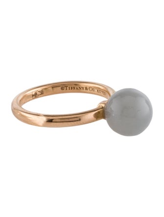 Tiffany & Co. 18K Moonstone Hardware Ball Ring