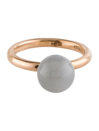 Tiffany & Co. 18K Moonstone Hardware Ball Ring
