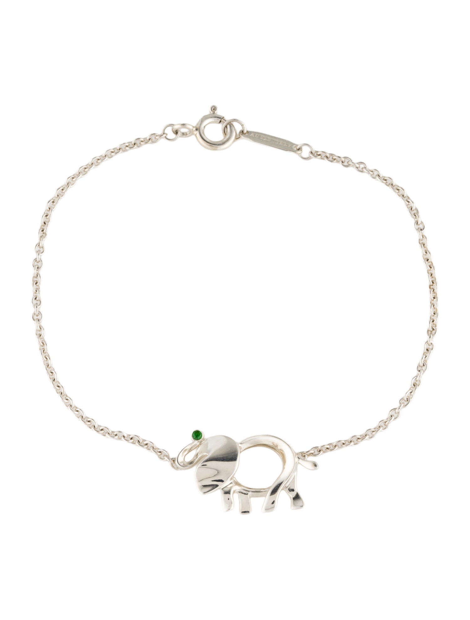 Tiffany & Co. Tsavorite Garnet Save The Wild Elephant Charm Bracelet