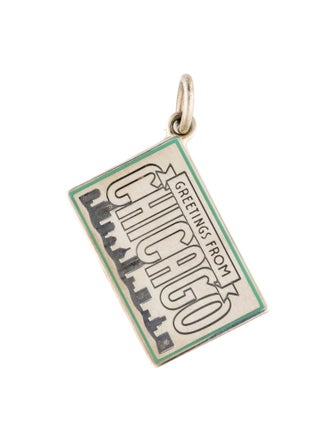 Tiffany & Co. Enamel 'Greetings From CHICAGO' Postcard Charm Pendant