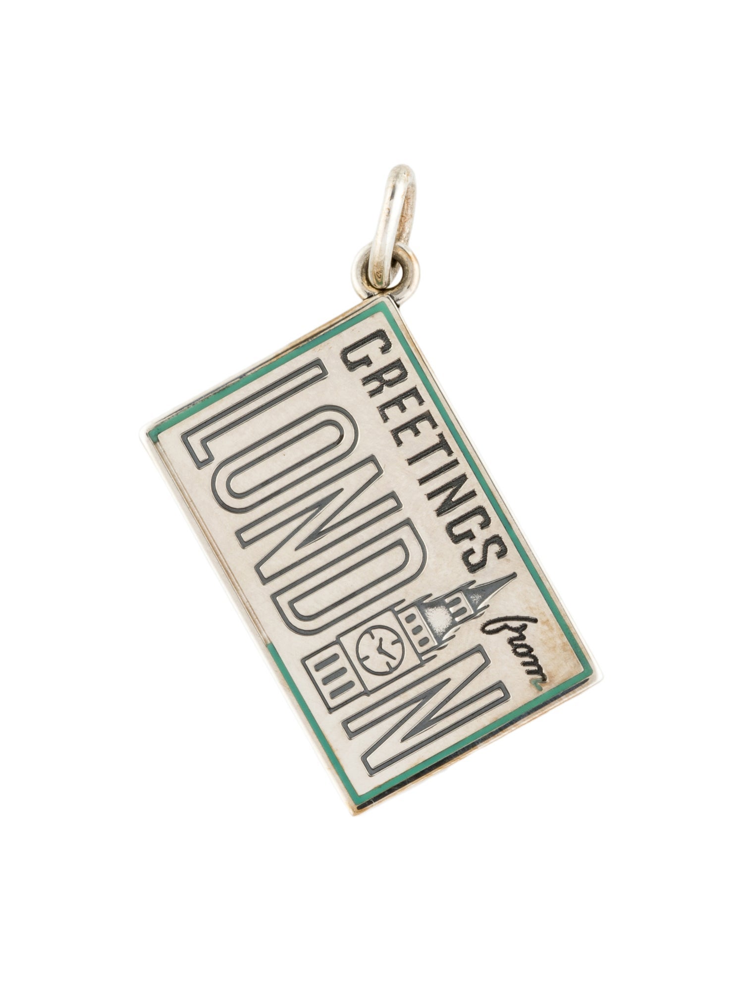 Tiffany & Co. Enamel "Greetings From London" Postcard Charm