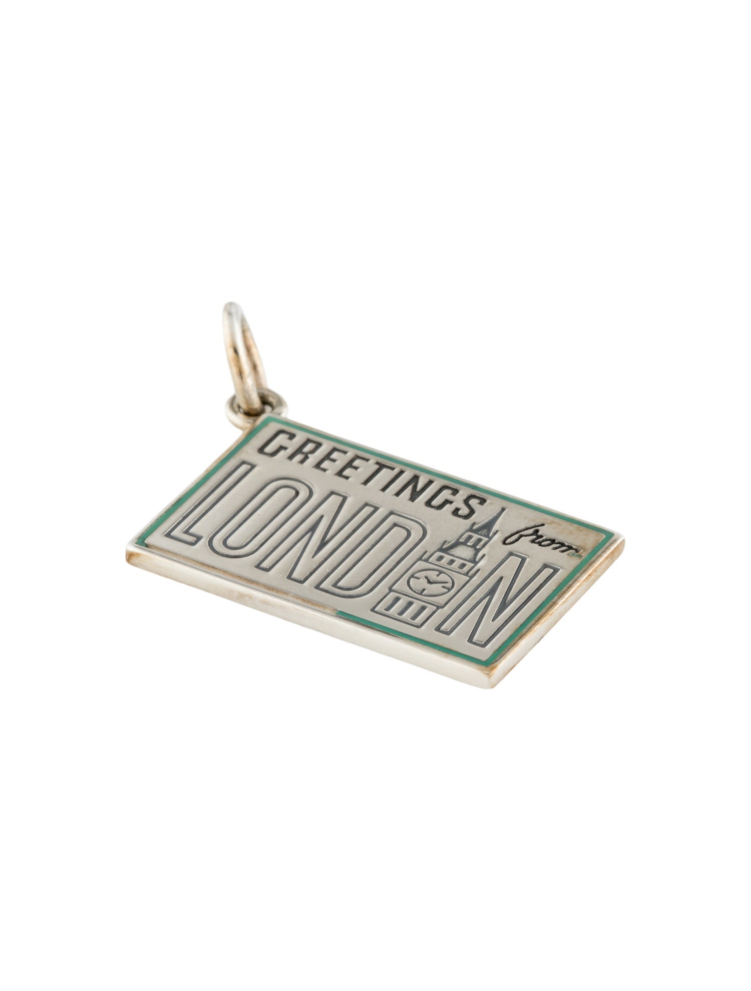 Tiffany & Co. Enamel "Greetings From London" Postcard Charm