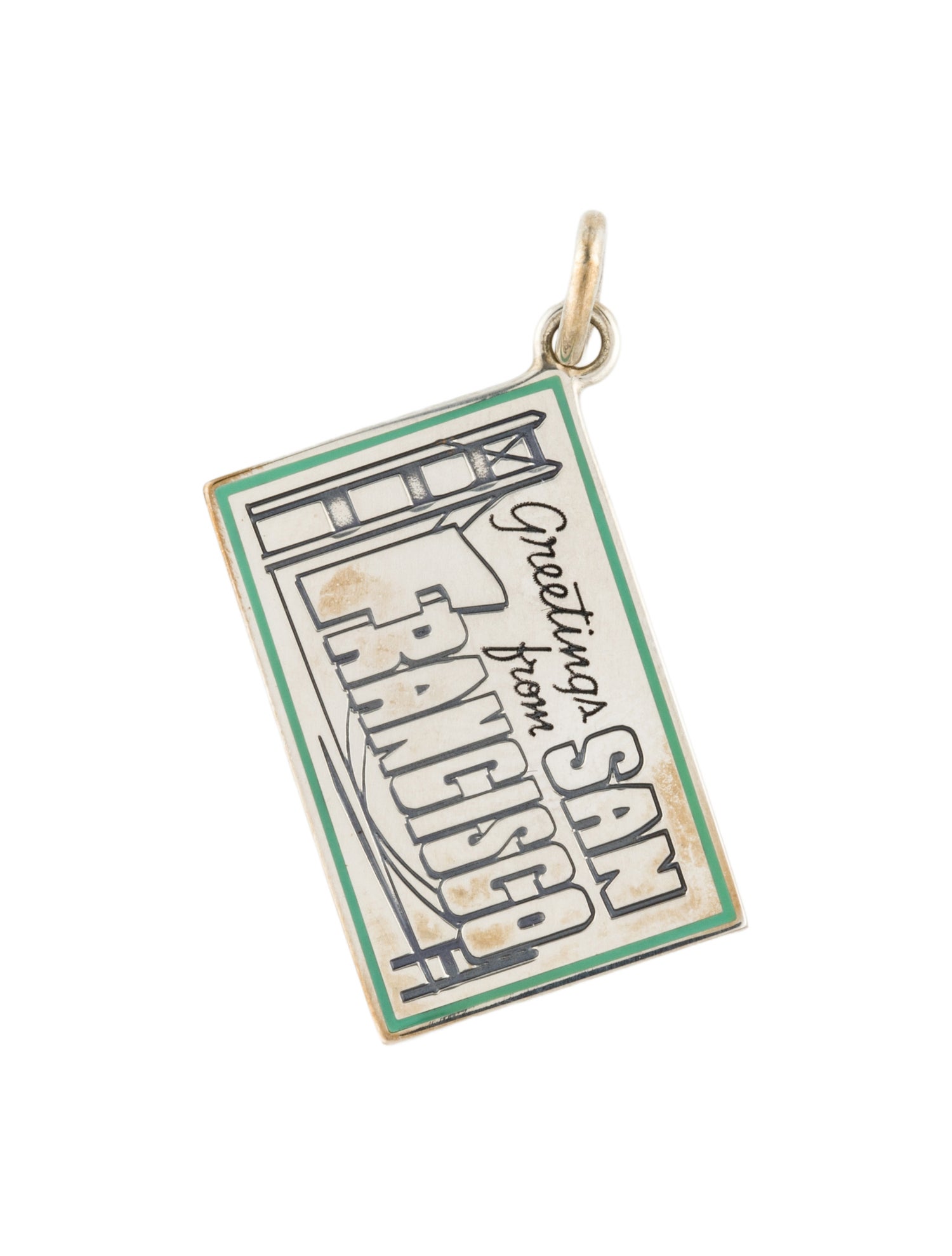 Tiffany & Co. Enamel "Greetings From San Francisco" Postcard Charm