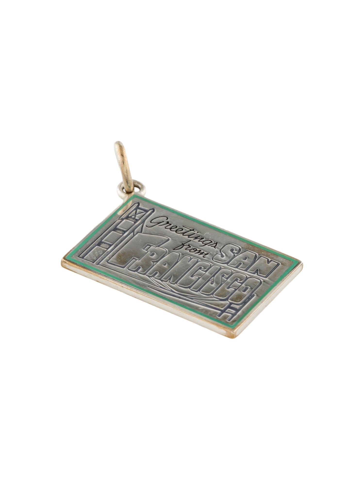 Tiffany & Co. Enamel "Greetings From San Francisco" Postcard Charm