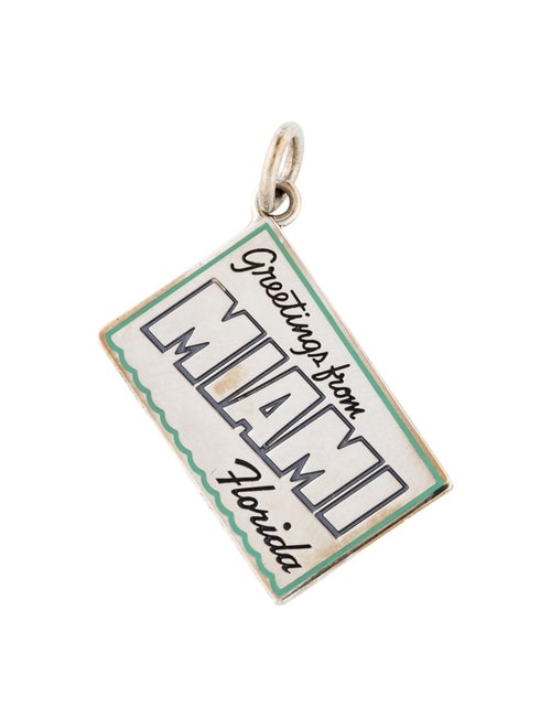Tiffany & Co. Enamel 'Greetings from Miami' Postcard Charm
