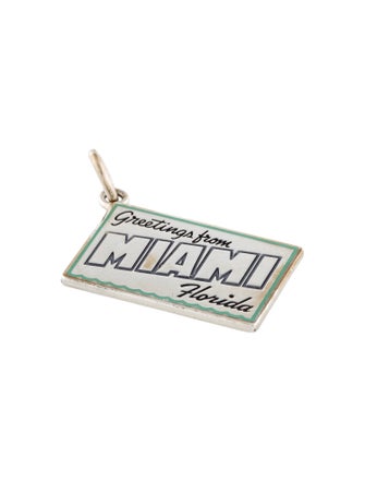 Tiffany & Co. Enamel 'Greetings from Miami' Postcard Charm