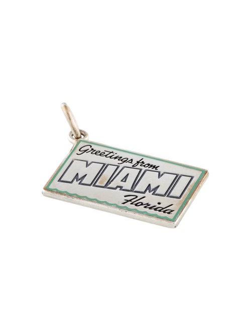 Tiffany & Co. Enamel 'Greetings from Miami' Postcard Charm