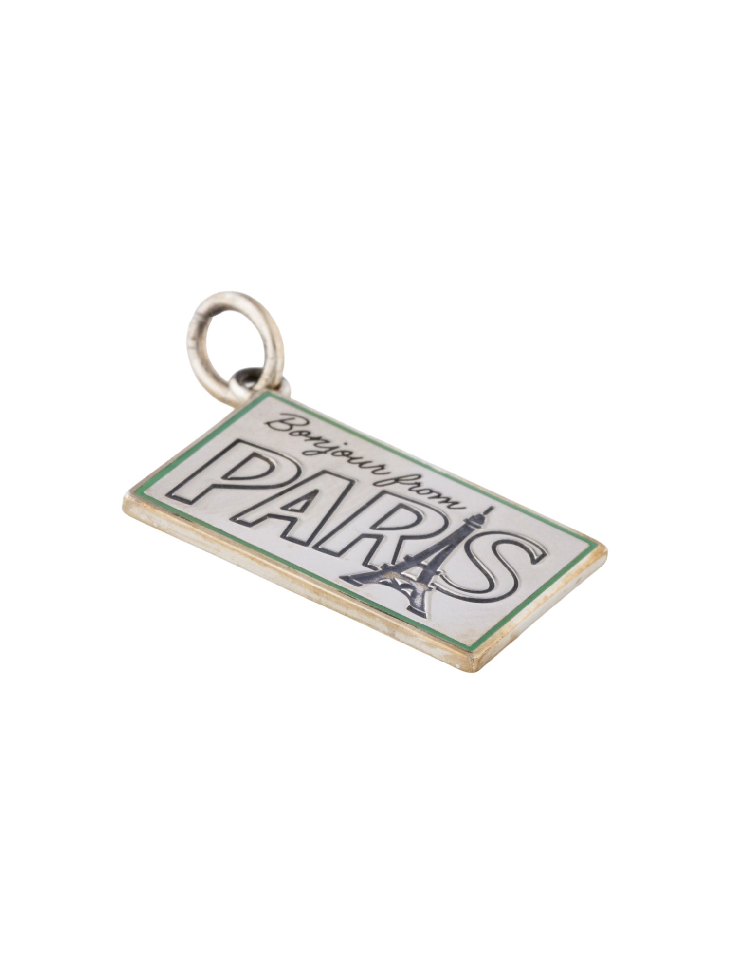 Tiffany & Co. Enamel 'Greetings From Paris' Postcard Charm