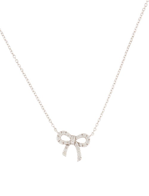Tiffany & Co. 18K Diamond Bow Pendant Necklace