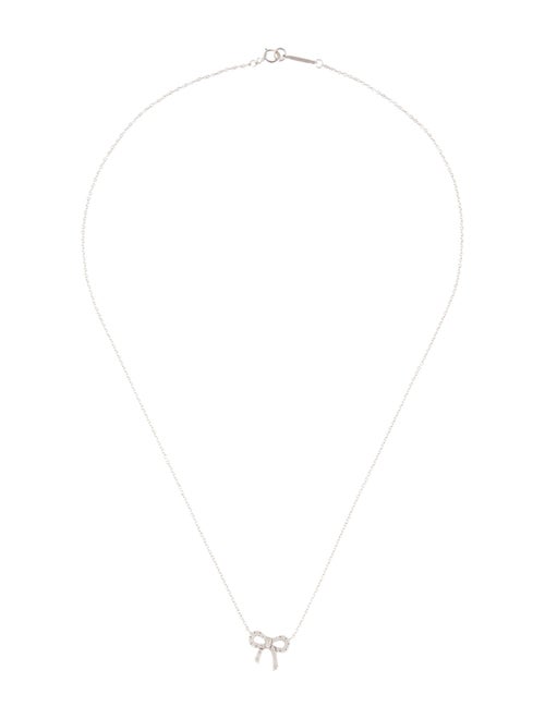 Tiffany & Co. 18K Diamond Bow Pendant Necklace