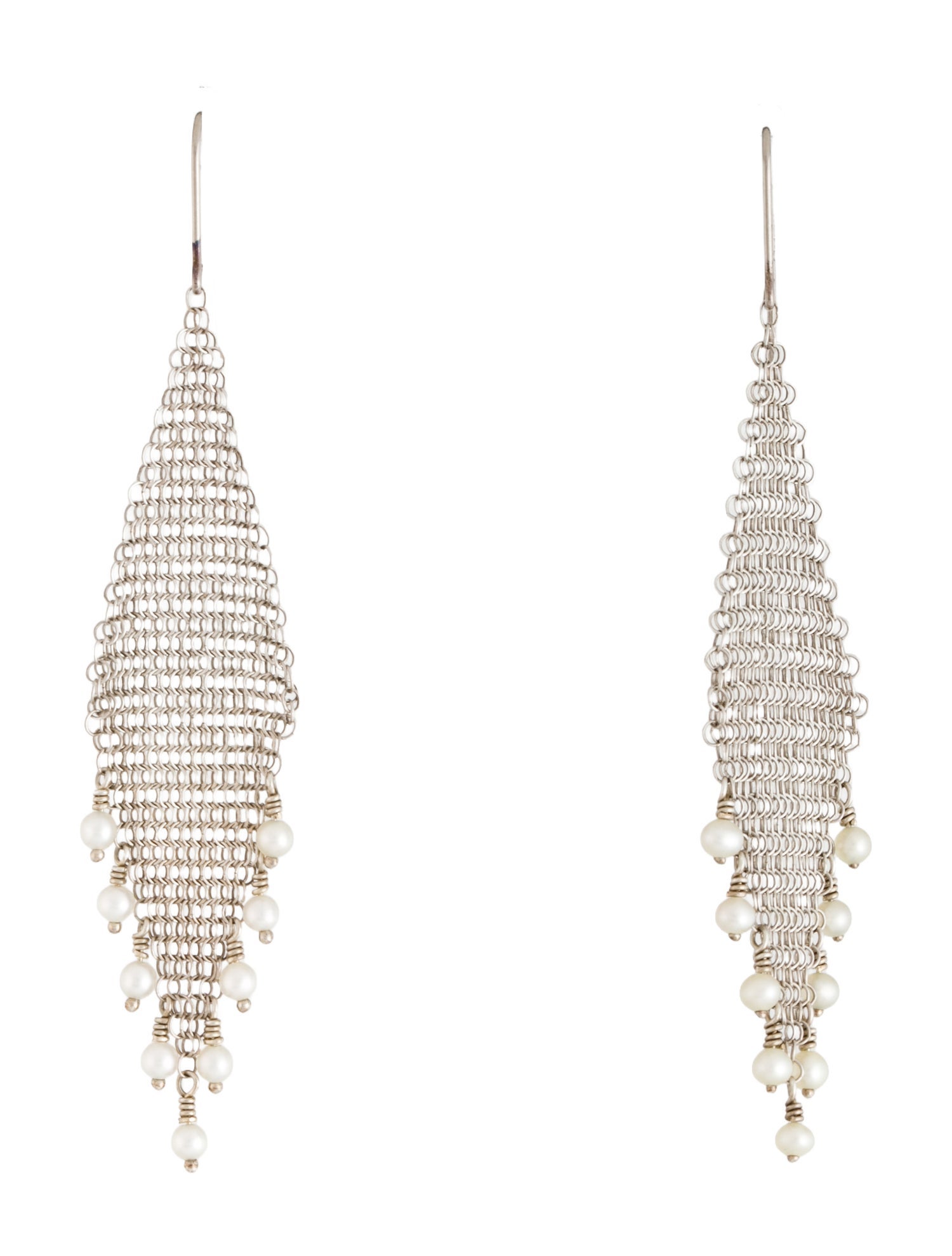 Tiffany & Co. Pearl Mesh Fringe Earrings