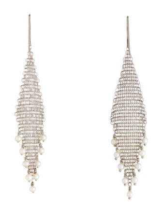 Tiffany & Co. Pearl Mesh Fringe Earrings