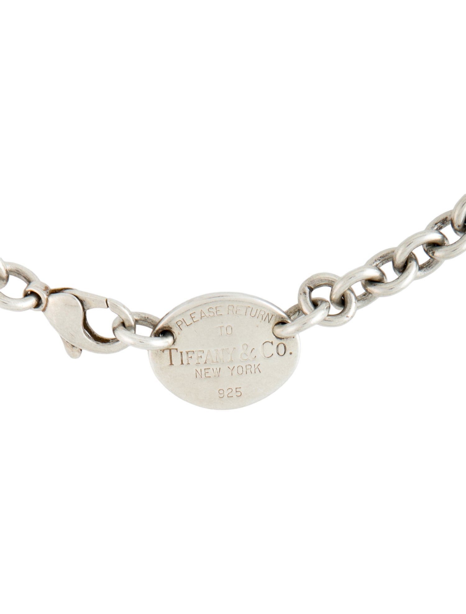 Tiffany & Co. Oval Tag Chain Link Choker Necklace