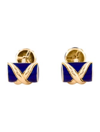 Tiffany & Co. Vintage 18K Enamel 'X' Cufflinks