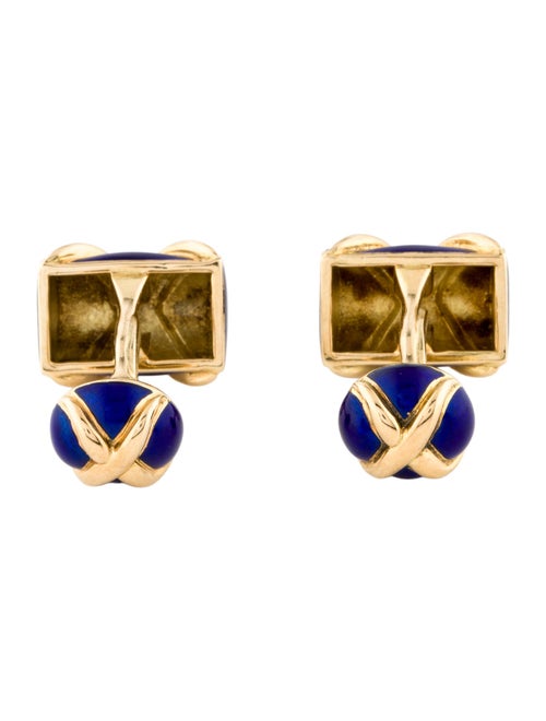Tiffany & Co. Vintage 18K Enamel 'X' Cufflinks