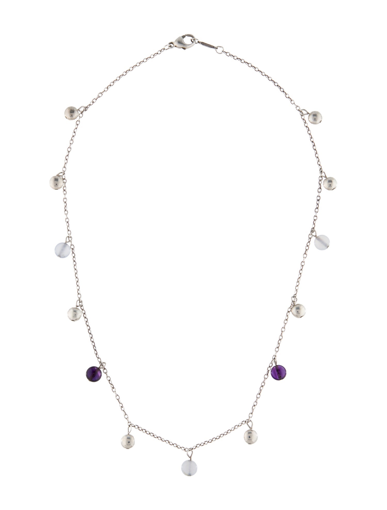 Tiffany & Co. Amethyst & Chalcedony Station Necklace