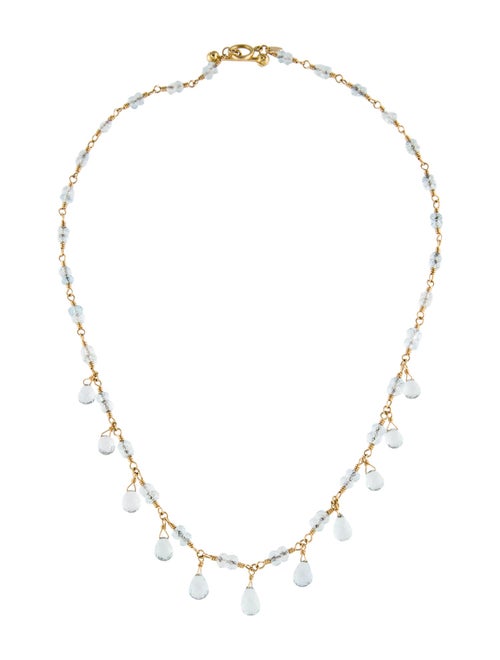 Tiffany & Co. 18K Aquamarine Briolette Toggle Necklace