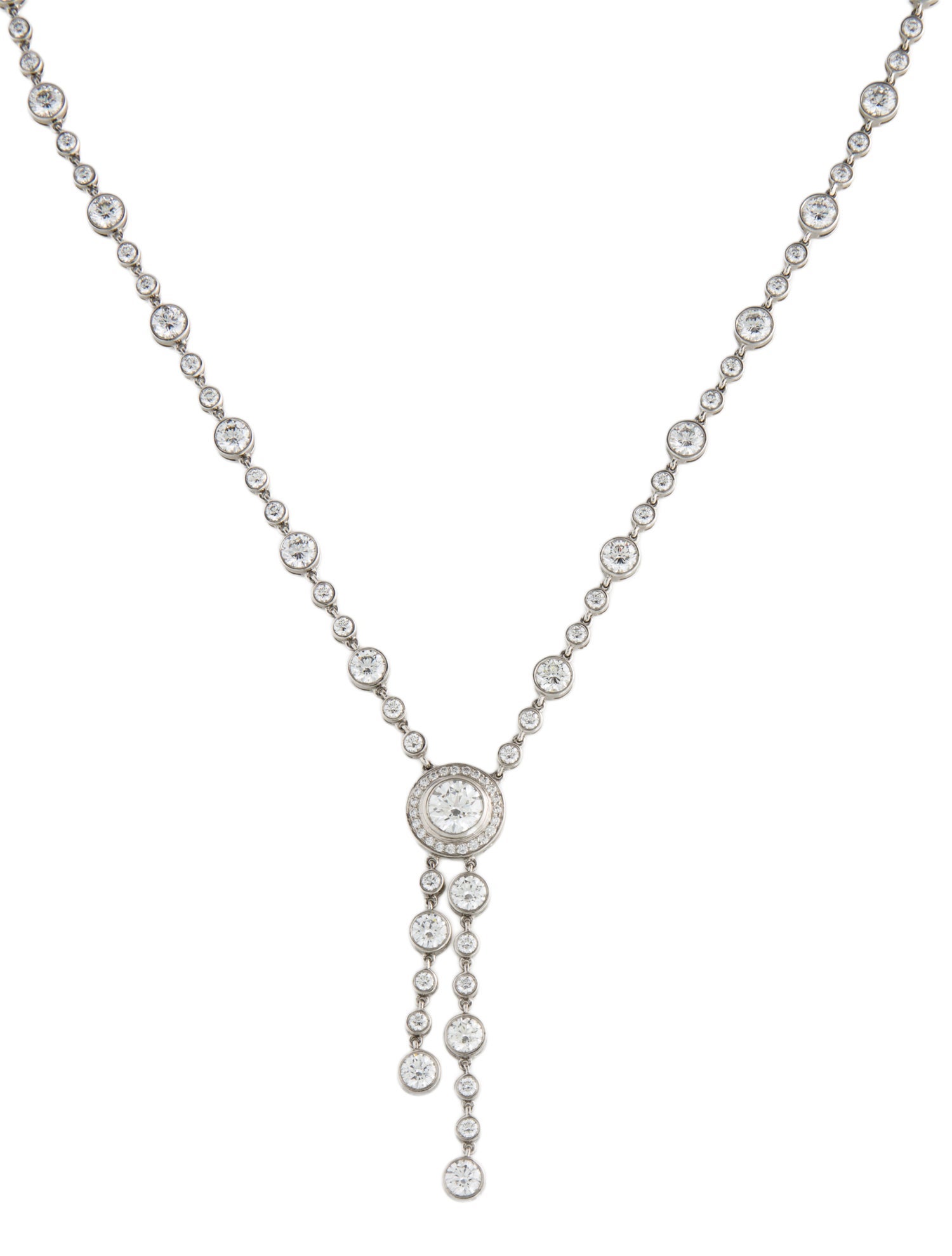 Tiffany & Co. Platinum 10.00ctw Diamond Jazz Lavalier Necklace