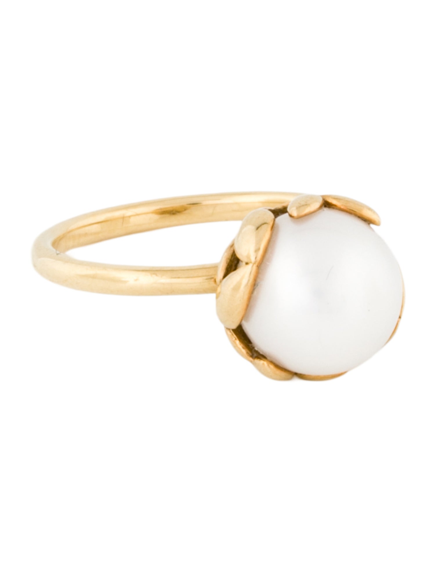 Tiffany & Co. 18K Pearl Olive Leaf Cocktail Ring