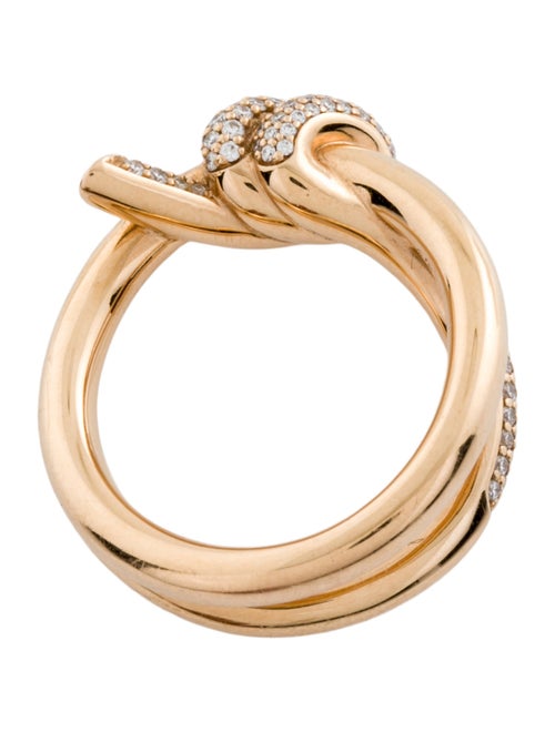 Tiffany & Co. 18K Diamond Knot Double Row Ring