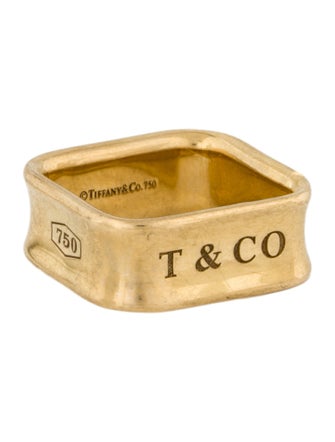Tiffany & Co. 18K 1837 Square Band Ring