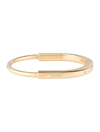 Tiffany & Co. 18K Diamond Lock Bangle Bracelet