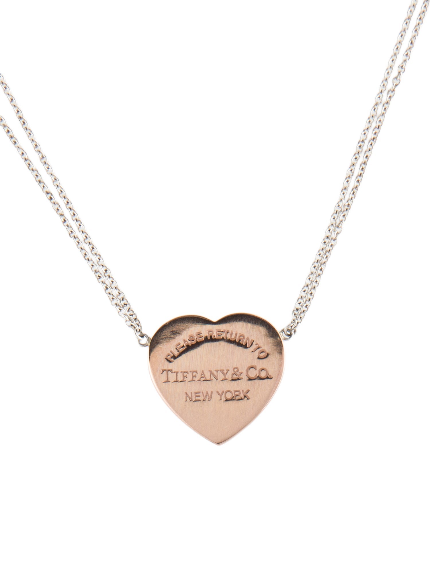 Tiffany & Co. Heart Tag Double Strand Pendant Necklace