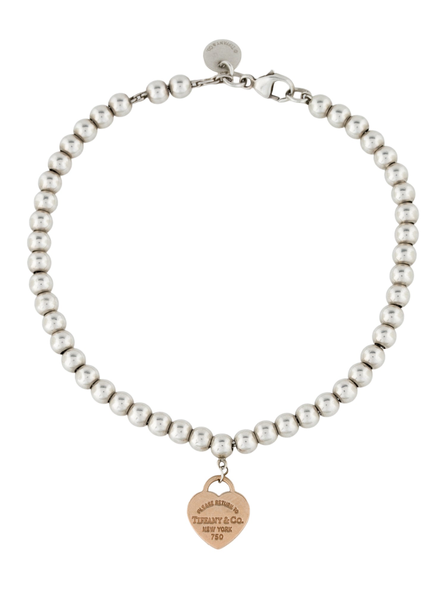 Tiffany & Co. Two-Tone Heart Tag Bead Bracelet