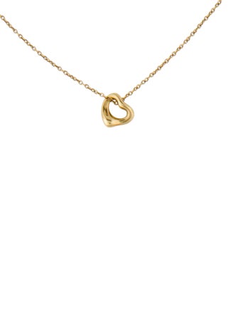 Tiffany & Co. 18K Mini Open Heart Pendant Necklace