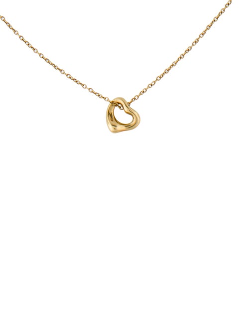 Tiffany & Co. 18K Mini Open Heart Pendant Necklace